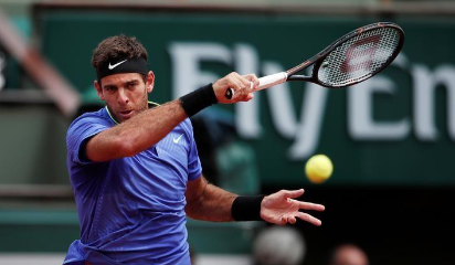 Del Potro hitting one of his famous forehands